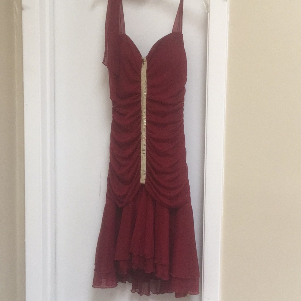 Garnet and Gold semi formal dress